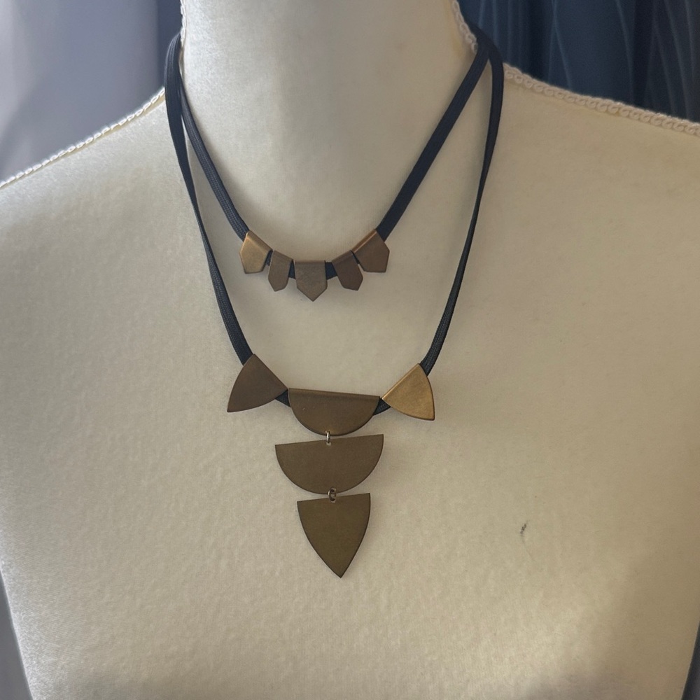 Brass-Tone Geometric Layered Necklace - Women Jewelry